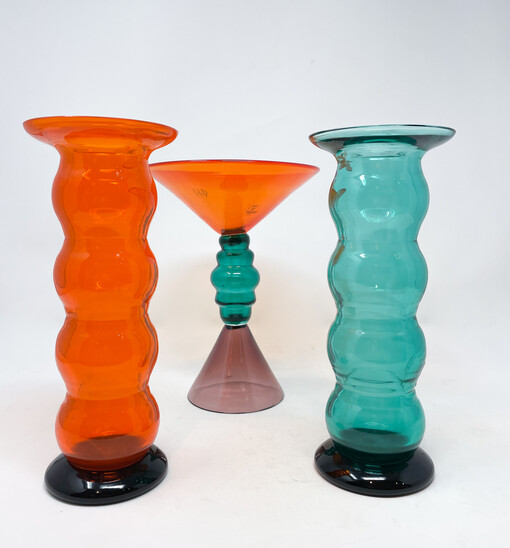Serie of 3 Vases by Marcello Furlan, Italy - Signed and Dated