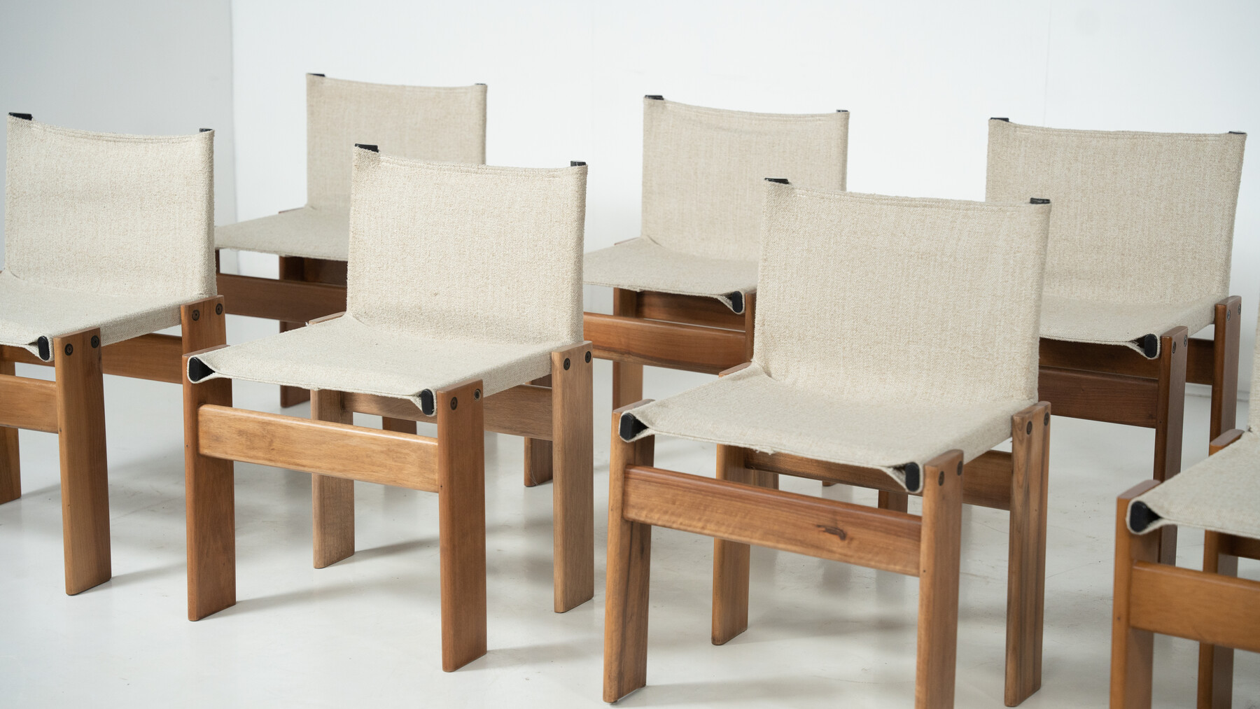 Set of 10 Monk Dining Chairs by Afra & Tobia Scarpa for Molteni, 1970s