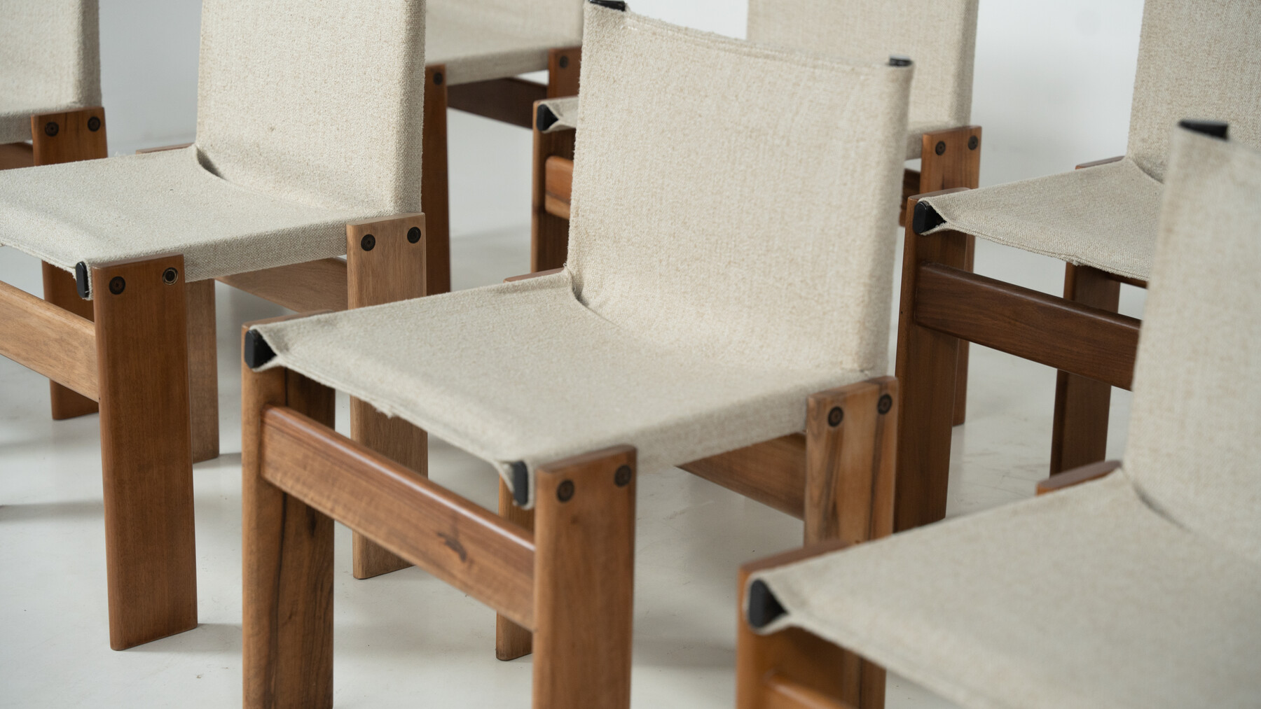 Set of 10 Monk Dining Chairs by Afra & Tobia Scarpa for Molteni, 1970s
