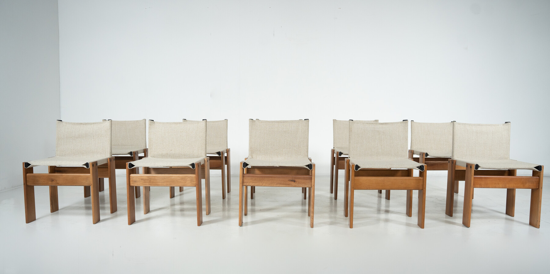 Set of 10 Monk Dining Chairs by Afra & Tobia Scarpa for Molteni, 1970s