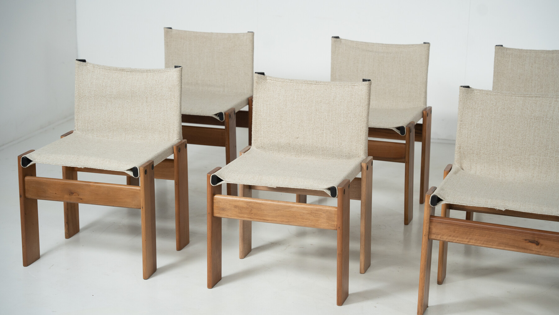 Set of 10 Monk Dining Chairs by Afra & Tobia Scarpa for Molteni, 1970s