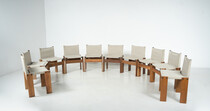 Set of 10 Monk Dining Chairs by Afra & Tobia Scarpa for Molteni, 1970s