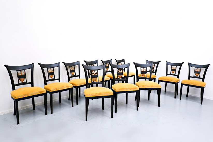 Set of 12 empire style dining chair