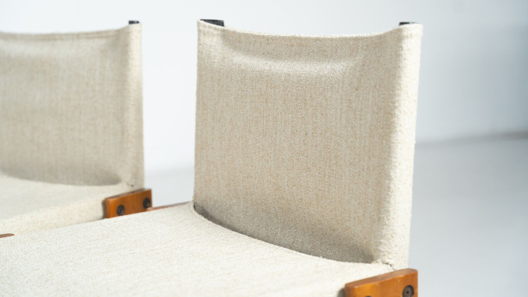 Set of 12 Monk Dining Chairs by Afra & Tobia Scarpa for Molteni, 1970s - New Canvas