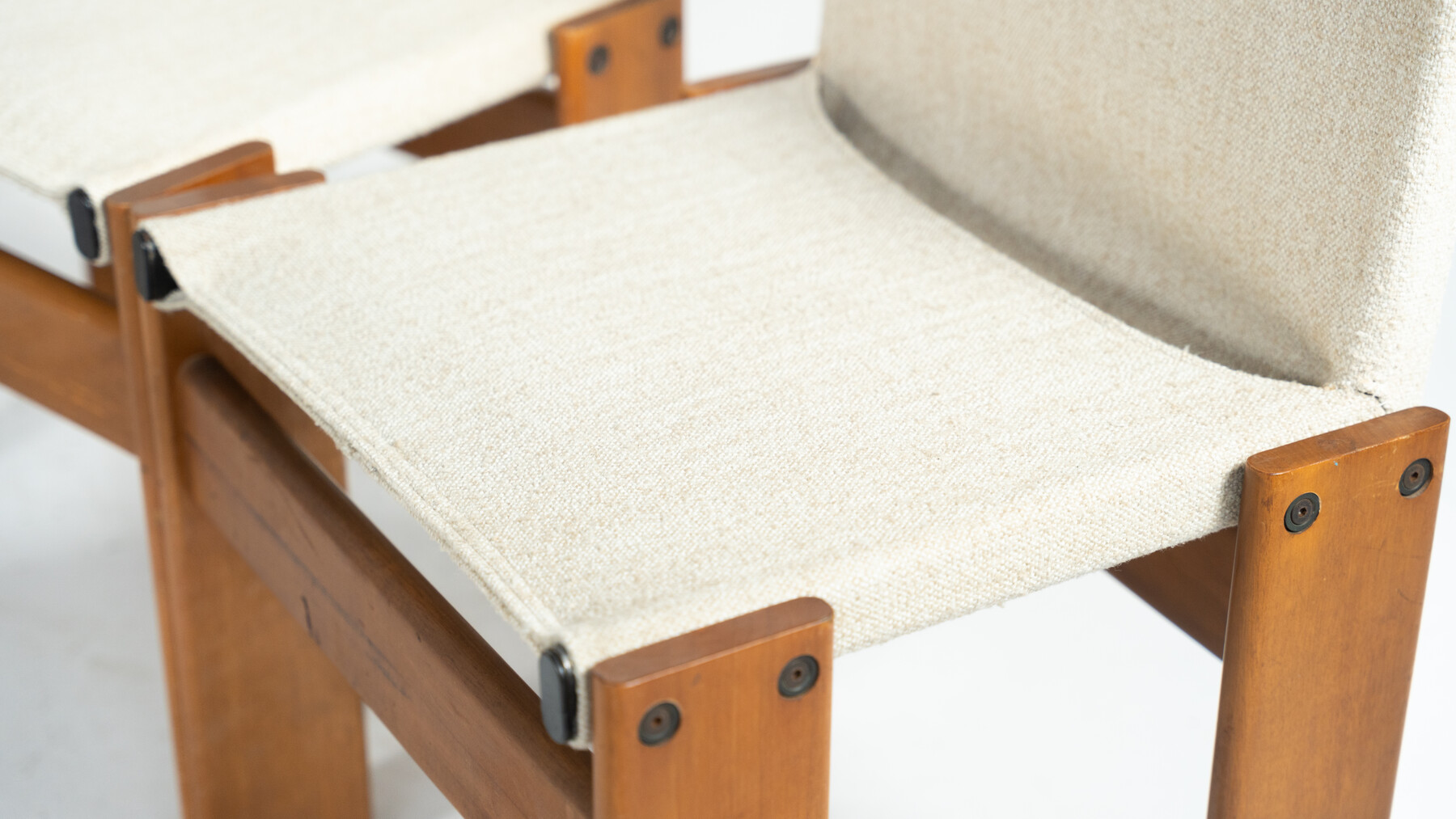 Set of 12 Monk Dining Chairs by Afra & Tobia Scarpa for Molteni, 1970s - New Canvas