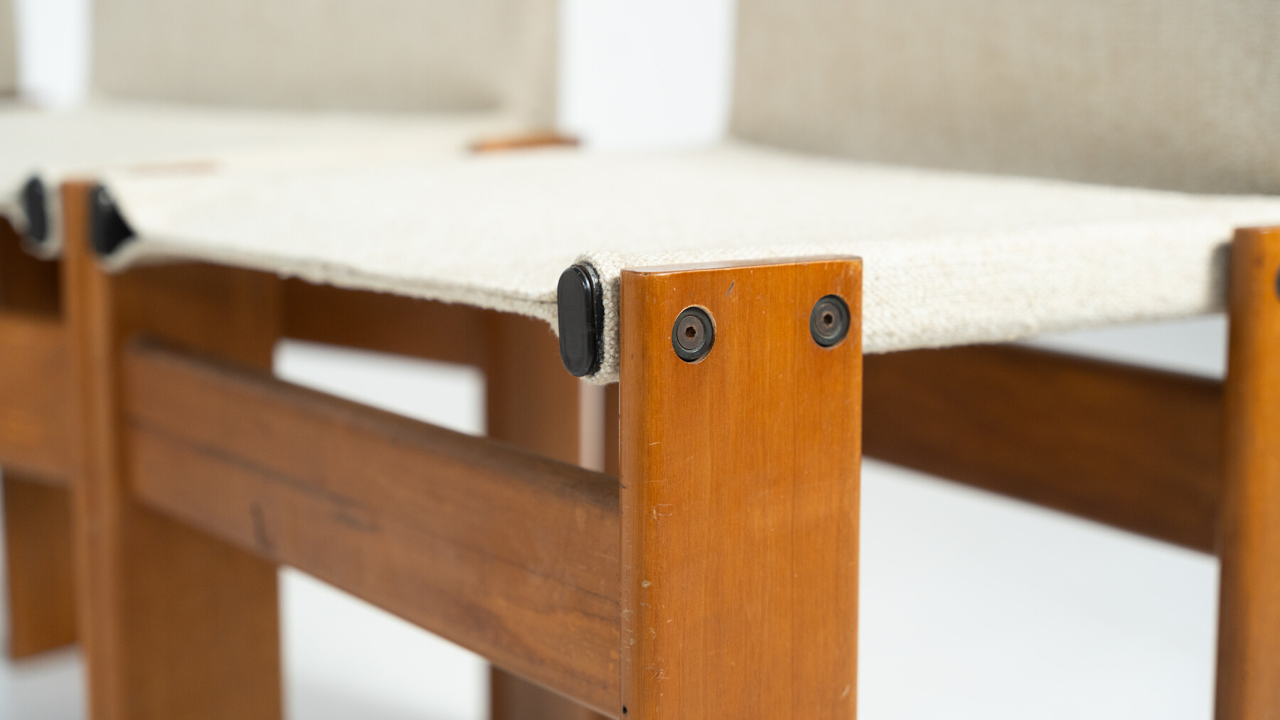 Set of 12 Monk Dining Chairs by Afra & Tobia Scarpa for Molteni, 1970s - New Canvas