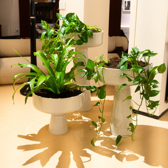 Set of 3 Ceramic Planters by Angelo Mangiarotti, Italy  