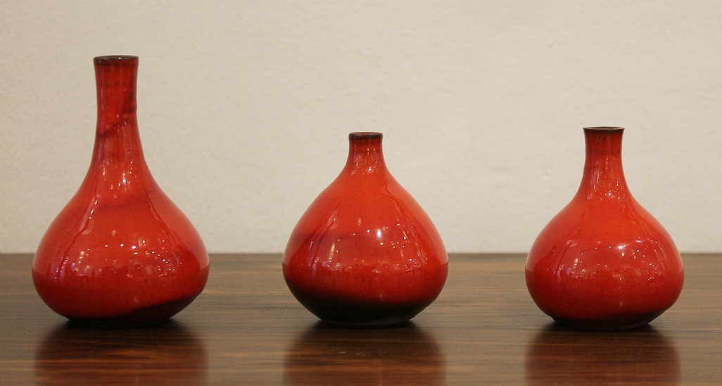 Set of 3 ceramic signed Antonio Lampecco for Amphora