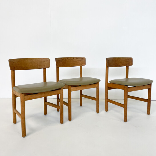 Set of 3 Dining Chairs Model 236 by Børge Mogensen, Denmark, 1950s