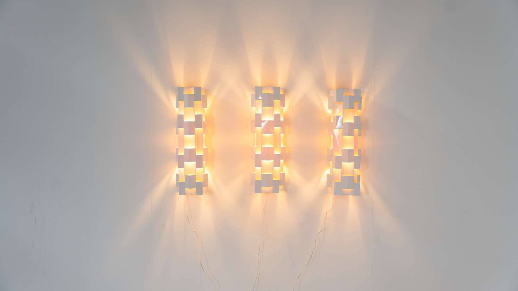 Set of 3 Wall Lights by Gaetano Pesce for NY Form, Paper, 1960s 