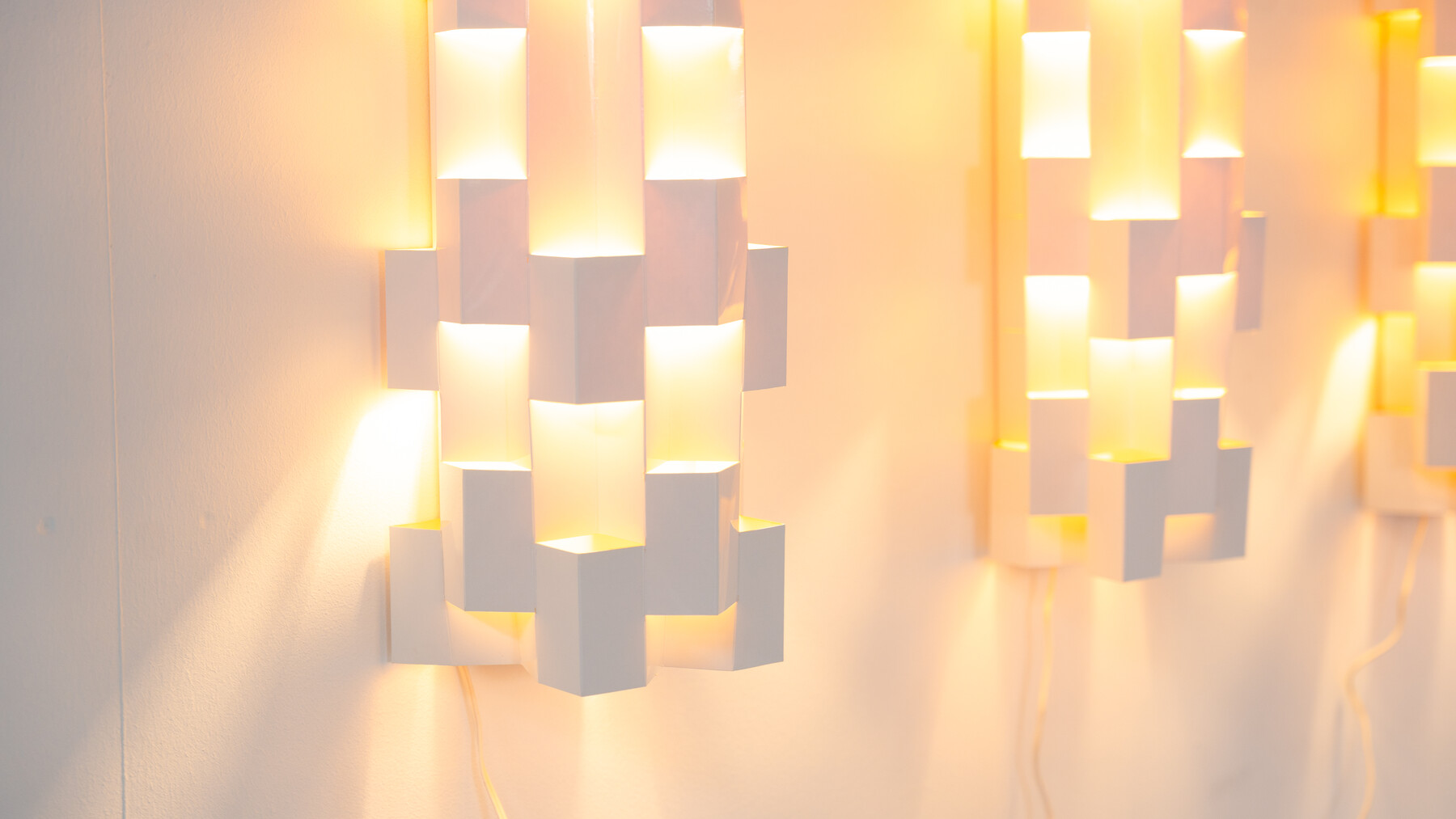 Set of 3 Wall Lights by Gaetano Pesce for NY Form, Paper, 1960s 