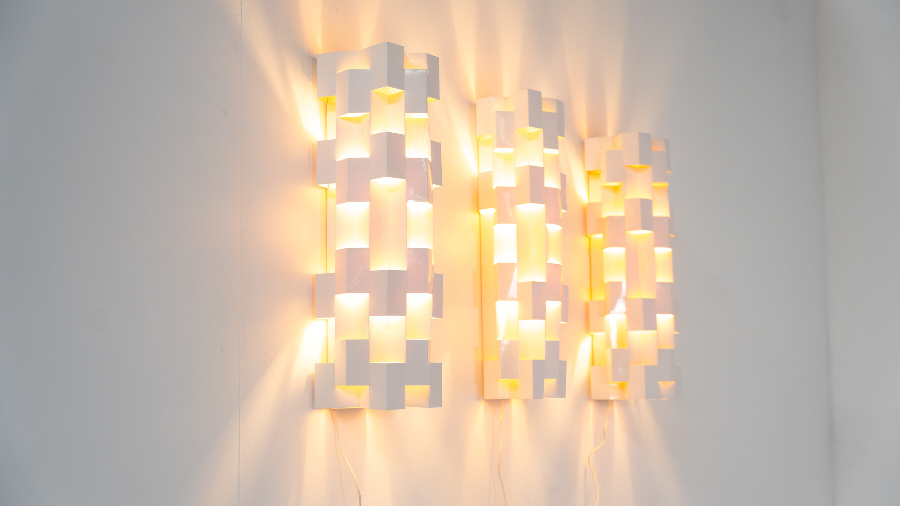 Set of 3 Wall Lights by Gaetano Pesce for NY Form, Paper, 1960s 