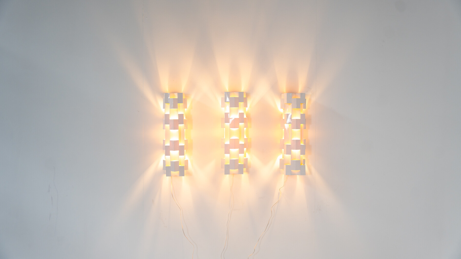 Set of 3 Wall Lights by Gaetano Pesce for NY Form, Paper, 1960s 