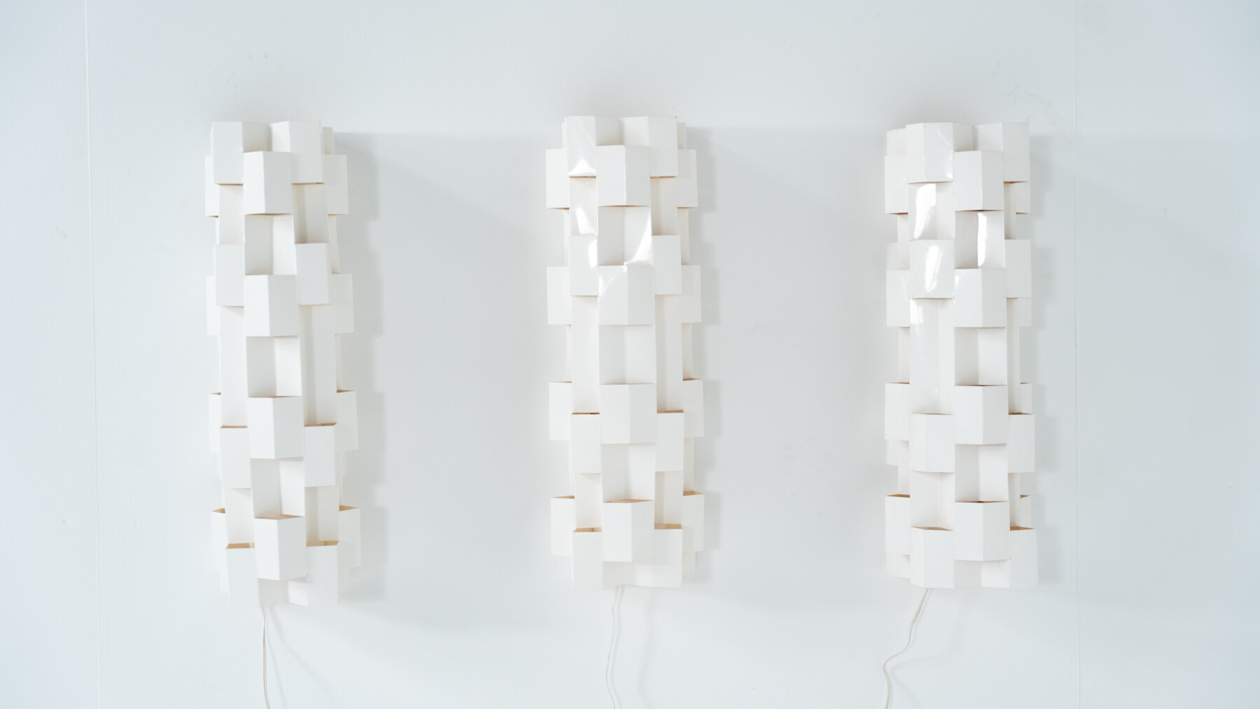 Set of 3 Wall Lights by Gaetano Pesce for NY Form, Paper, 1960s 