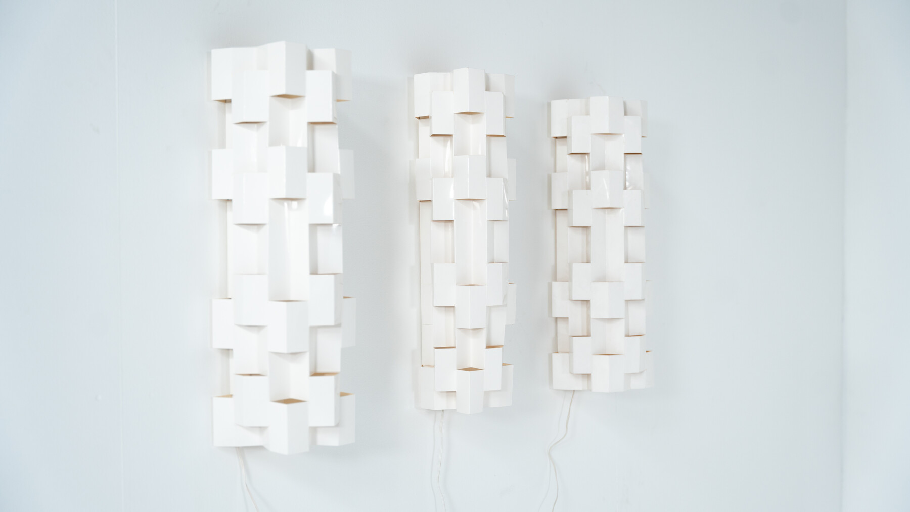 Set of 3 Wall Lights by Gaetano Pesce for NY Form, Paper, 1960s 