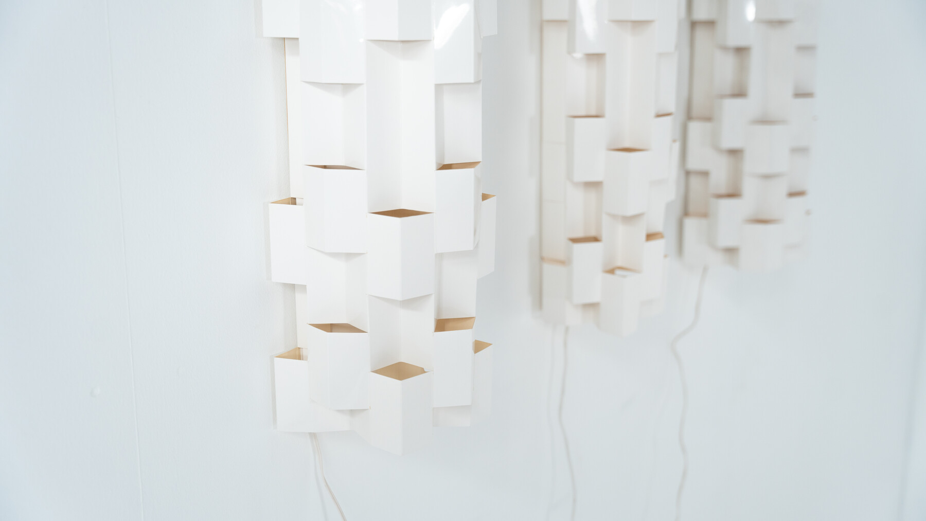 Set of 3 Wall Lights by Gaetano Pesce for NY Form, Paper, 1960s 