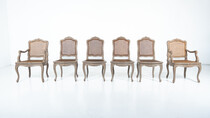 Set of 4 Chairs and 2 Armchairs, Louis XV Style, Belgium