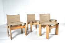 Set of 4 Monk Dining Chairs by Afra & Tobia Scarpa for Molteni, 1970s