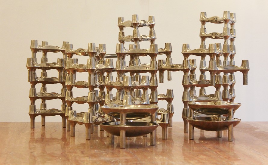 Set of 49 candlestick by Ceasar Stoffi & Fritz Nagel