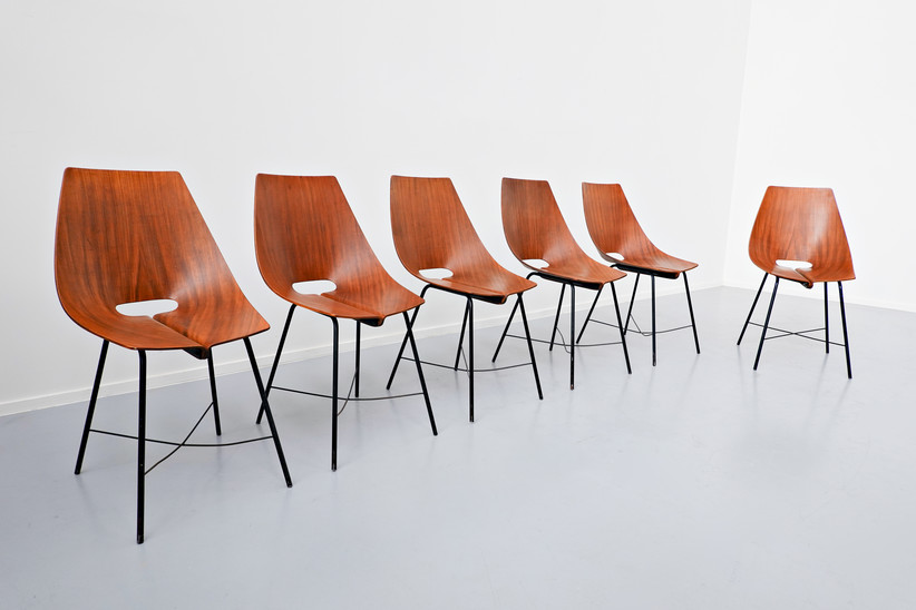 Set Of 6 Chairs by Carlo Ratti, 1960s