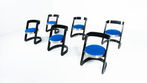 Set of 6 Chairs by Willy Rizzo for Mario Sabot, Italy, 1970s - New Upholstery