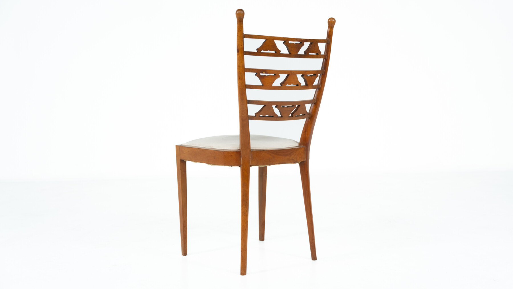 Set of 6 Chairs, Cherry Wood, Italy, 1940s 