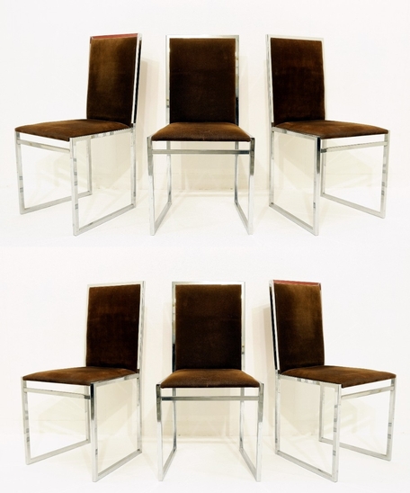 Set of 6 chairs in style of Willy Rizzo