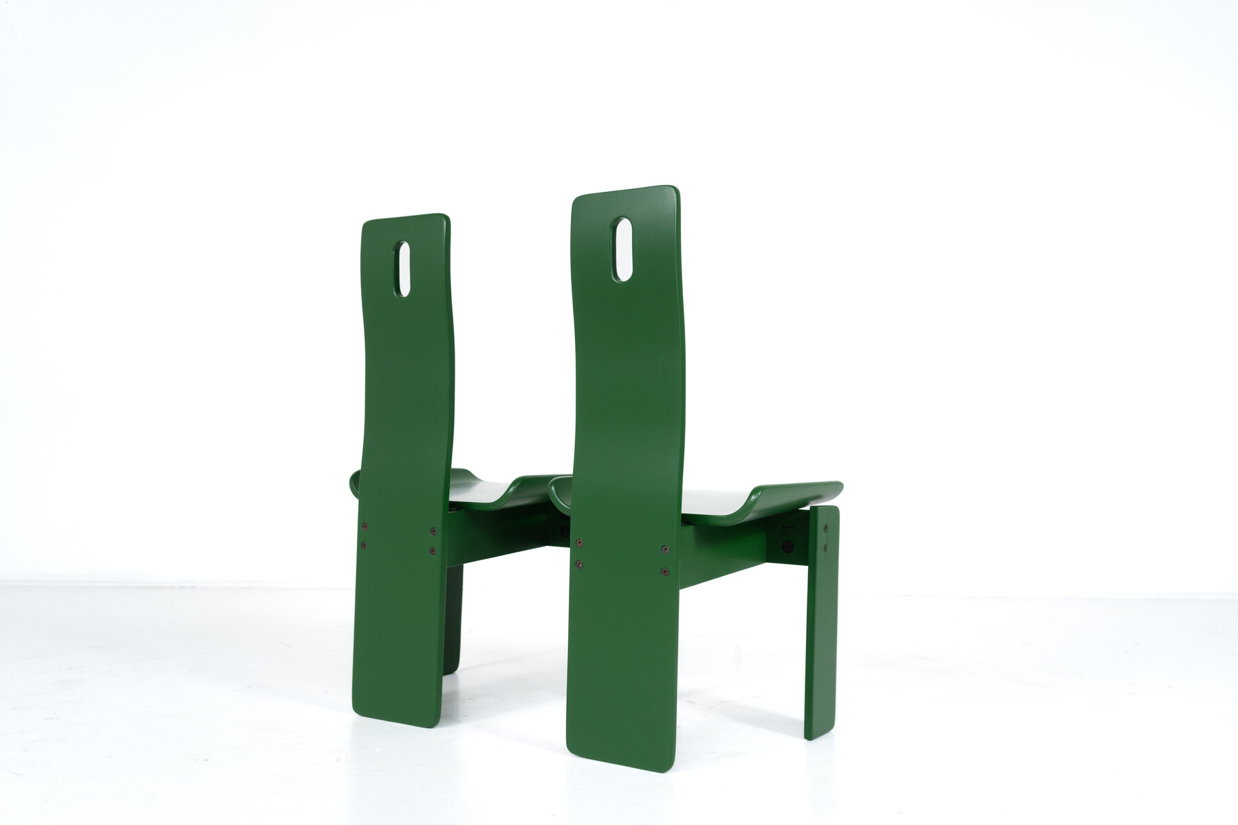 Set of 6 Green Diago Chairs by Edoardo Landi for Nikol, 1970s
