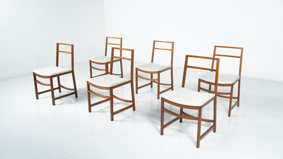 Set of 6 Mid-Century Modern Dining Chairs by Renato Venturi for MIM, 1950s - New Upholstery