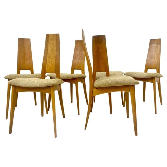 Set of 6 Oak Chairs, Germany, 1980s