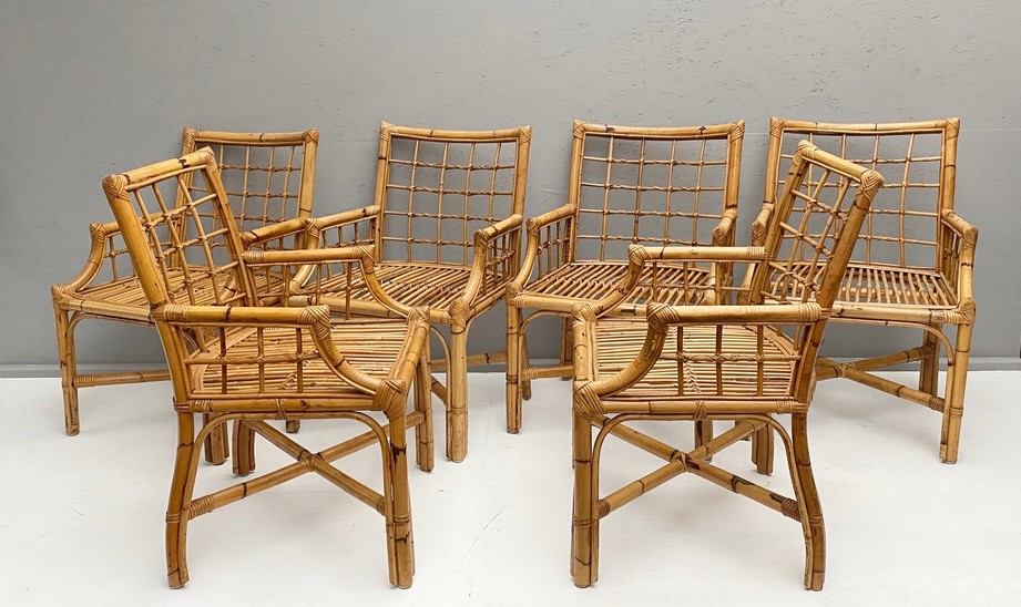 Set of 6 rattan chairs