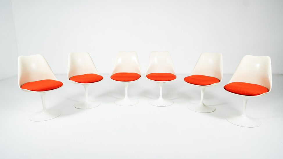 Set of 6 Tulip Chairs by Eero Saarinen For Knoll, 1960s