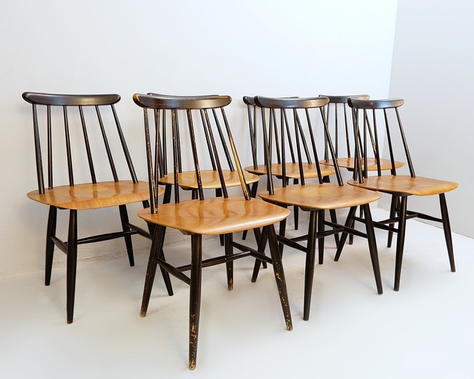 Set Of 7 'Fanett' Chairs By Ilmari Tapiovaara For Edsby Verken