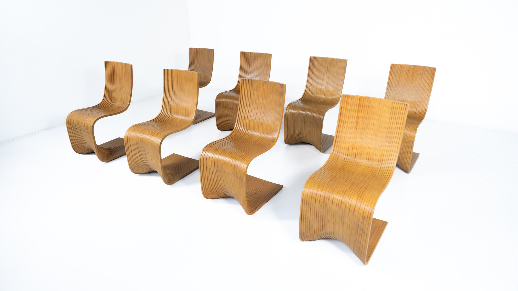 Set of 8 Bamboo Dining Chairs by Alejandro Estrada for Piegatto, 2000s