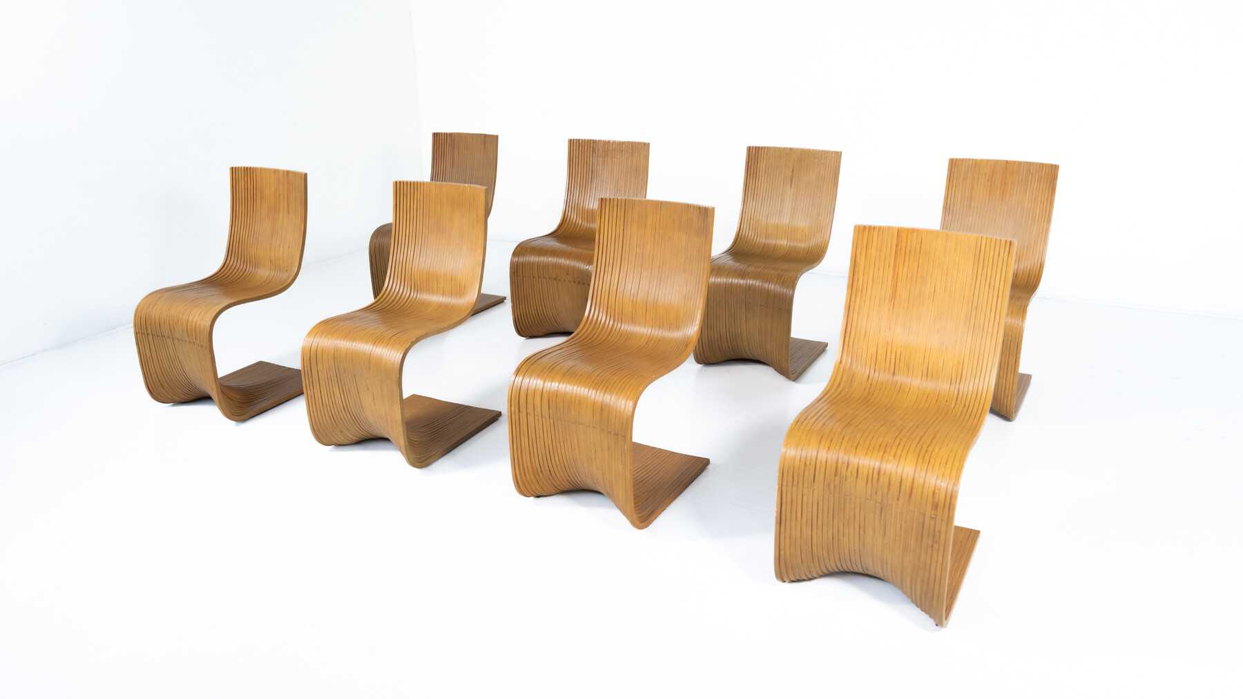 Set of 8 Bamboo Dining Chairs by Alejandro Estrada for Piegatto, 2000s