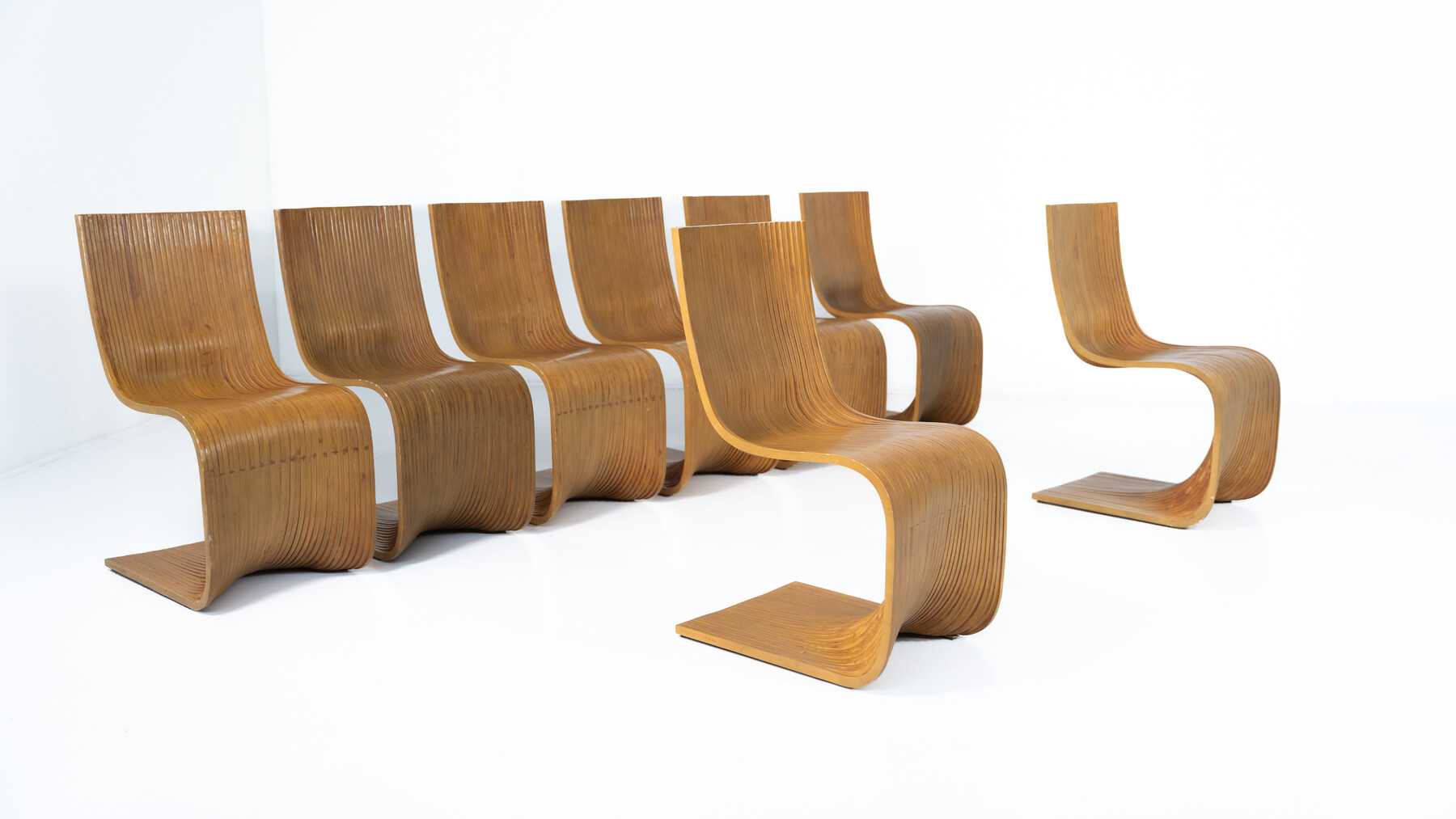 Set of 8 Bamboo Dining Chairs by Alejandro Estrada for Piegatto, 2000s