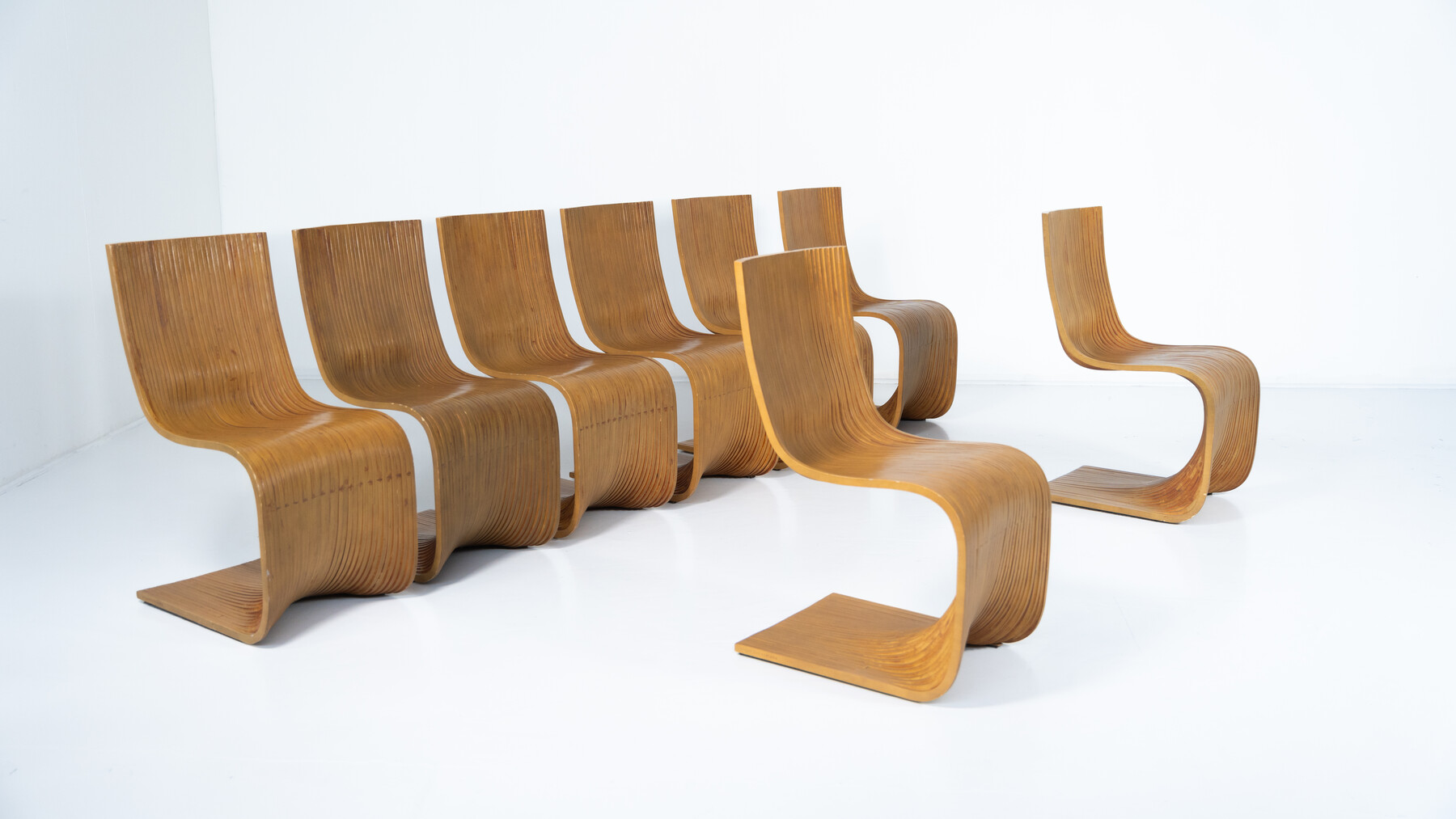 Set of 8 Bamboo Dining Chairs by Alejandro Estrada for Piegatto, 2000s