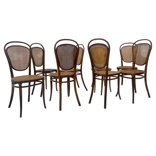 Set of 8 bentwood caning chairs by Thonet - Austria 1930s