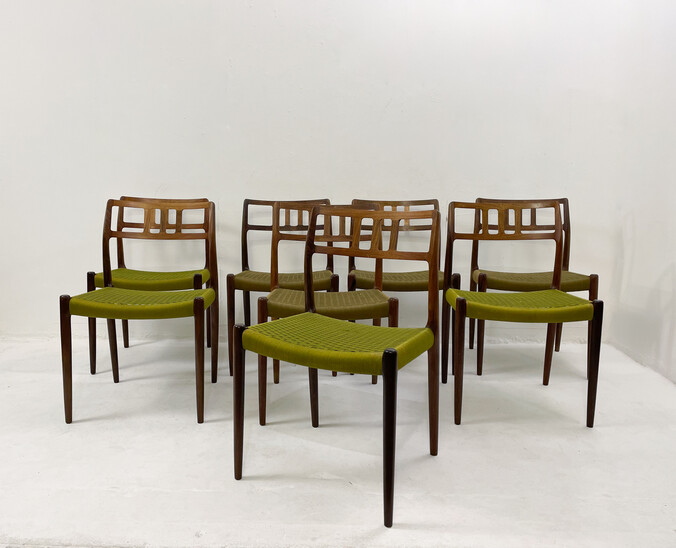 Set of 8 Niels Moller Model 79 Dining Chairs, Denmark, 1966