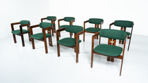 Set of 8 Pamplona Armchairs by Augusto Savini for Pozzi, Italy, 1960s - New Upholstery