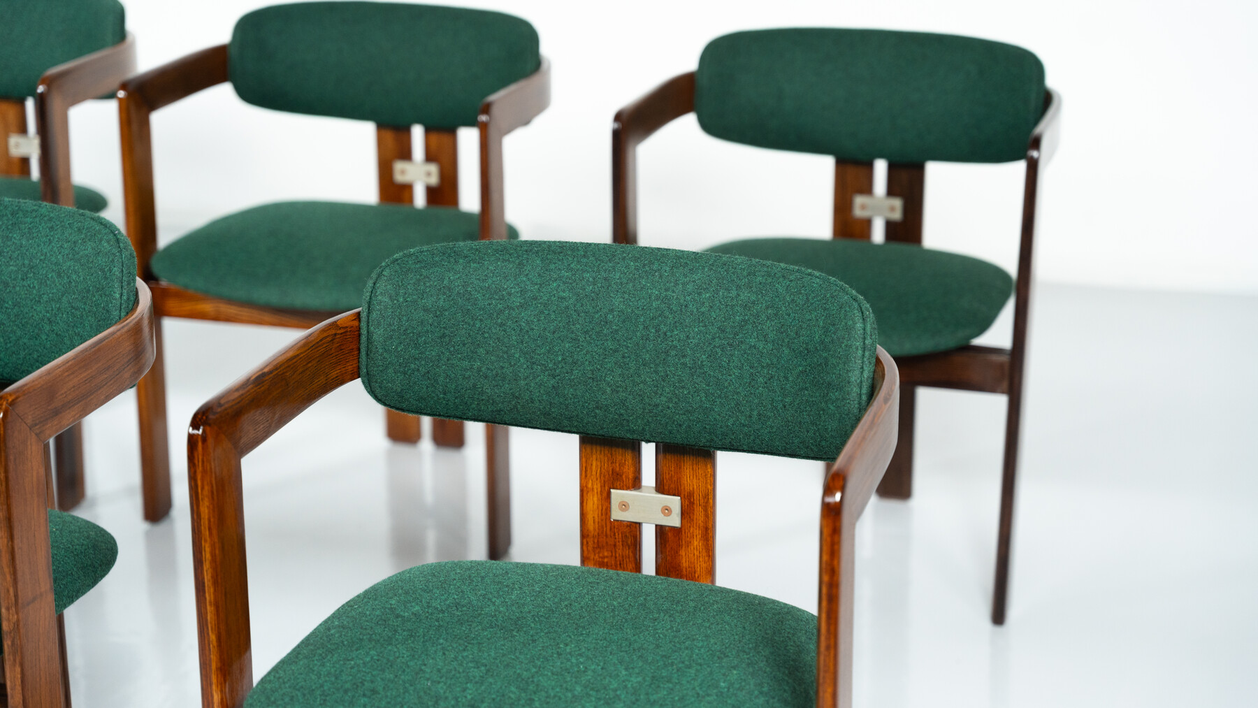 Set of 8 Pamplona Armchairs by Augusto Savini for Pozzi, Italy, 1960s - New Upholstery ( Kvadrat)