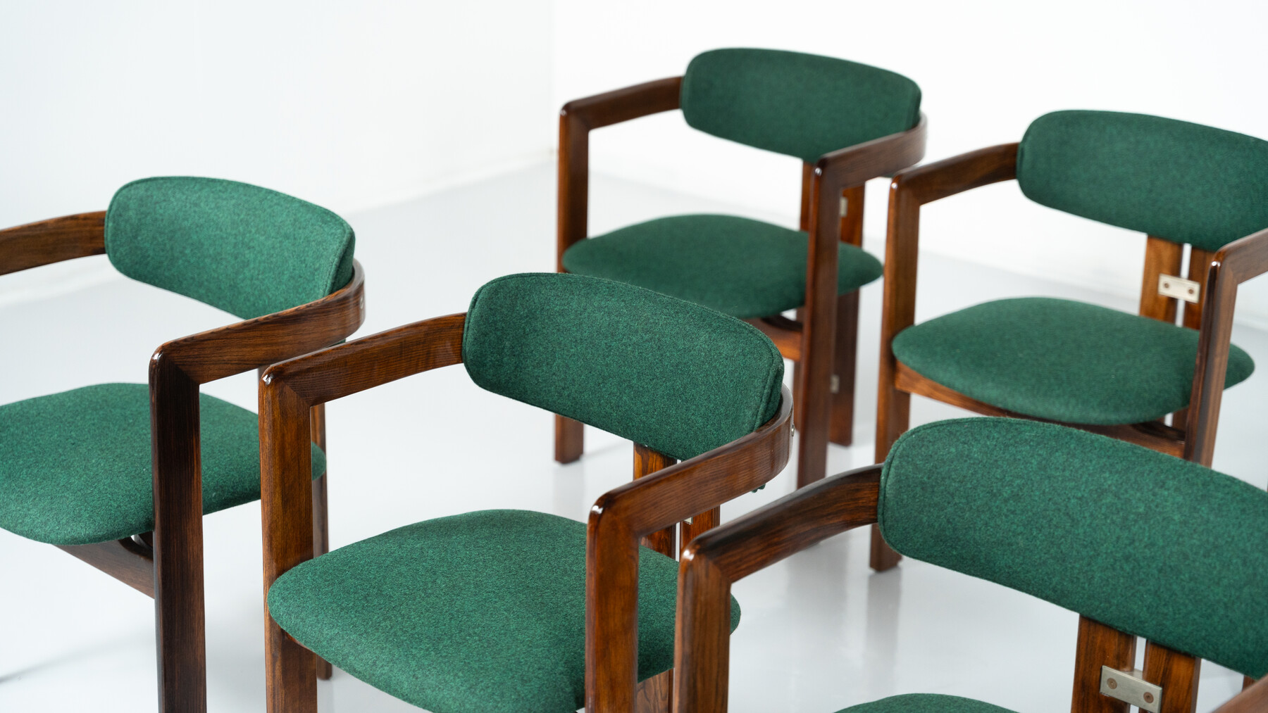 Set of 8 Pamplona Armchairs by Augusto Savini for Pozzi, Italy, 1960s - New Upholstery ( Kvadrat)