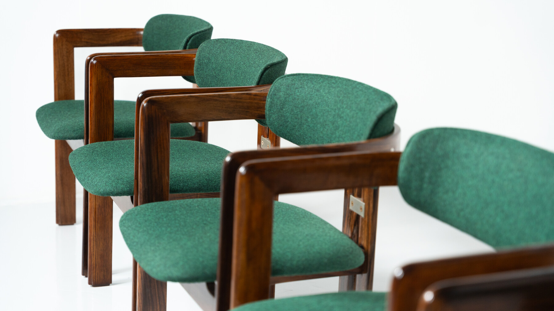 Set of 8 Pamplona Armchairs by Augusto Savini for Pozzi, Italy, 1960s - New Upholstery ( Kvadrat)