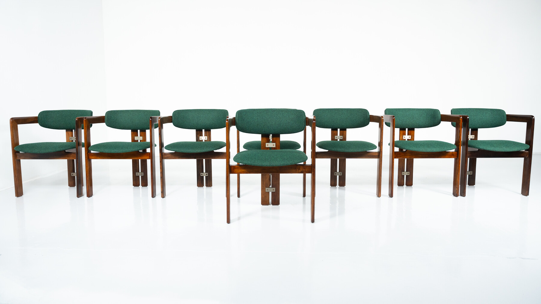 Set of 8 Pamplona Armchairs by Augusto Savini for Pozzi, Italy, 1960s - New Upholstery ( Kvadrat)