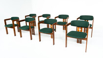 Set of 8 Pamplona Armchairs by Augusto Savini for Pozzi, Italy, 1960s - New Upholstery ( Kvadrat)