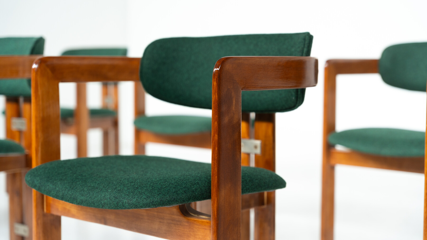 Set of 8 Pamplona Armchairs by Augusto Savini for Pozzi, Italy, 1960s - New Upholstery ( Kvadrat)