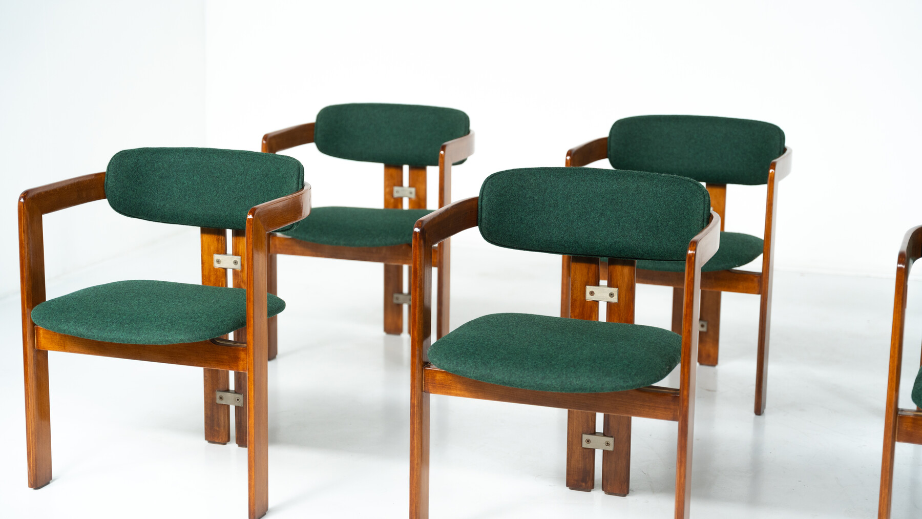Set of 8 Pamplona Armchairs by Augusto Savini for Pozzi, Italy, 1960s - New Upholstery ( Kvadrat)