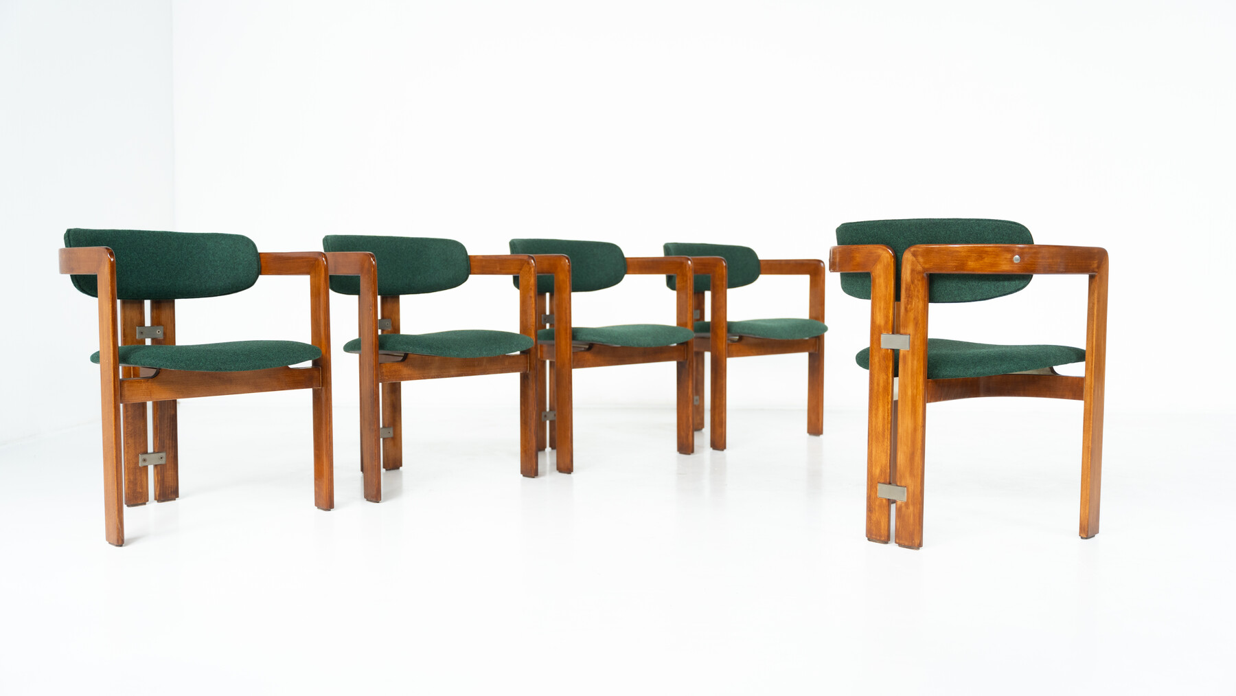 Set of 8 Pamplona Armchairs by Augusto Savini for Pozzi, Italy, 1960s - New Upholstery ( Kvadrat)