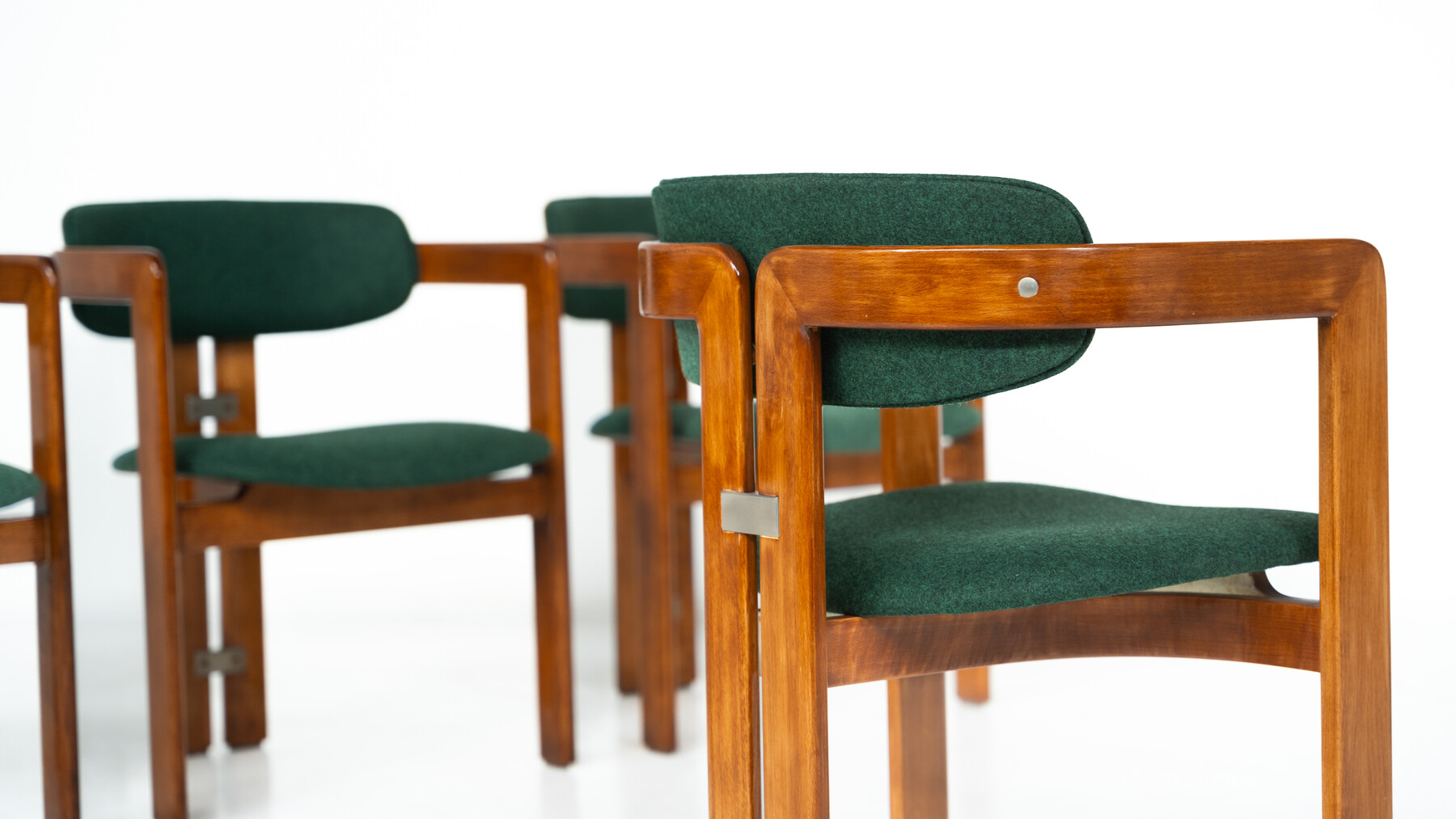 Set of 8 Pamplona Armchairs by Augusto Savini for Pozzi, Italy, 1960s - New Upholstery ( Kvadrat)