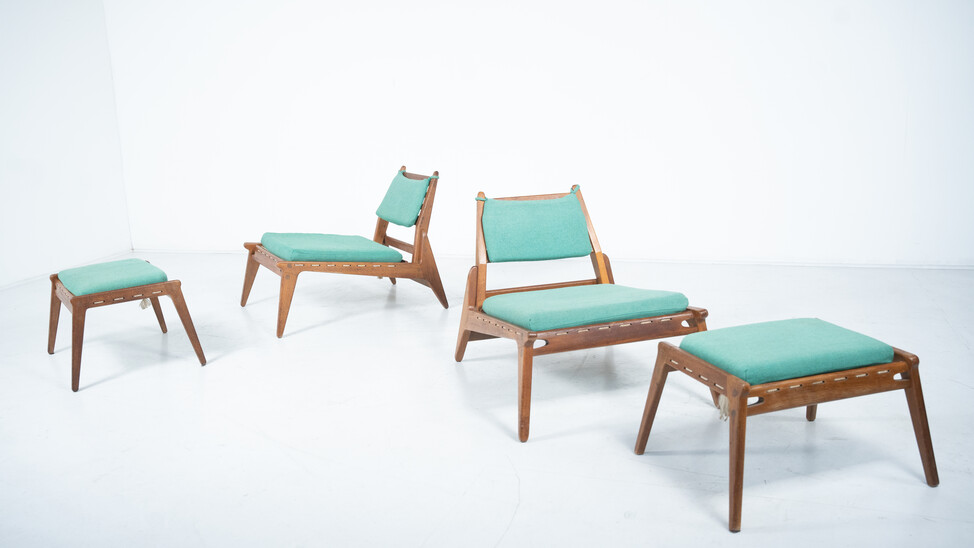 Set of Hunting Chairs by Heinz Heger for PGH Erzgebirgisches Kunsthandwerk Annaberg Buchholz, former GDR, 1960s